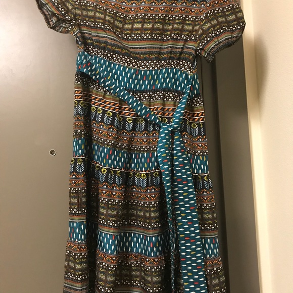 Anthropologie Living Teal Silk Dress XS 2 - Picture 4 of 5